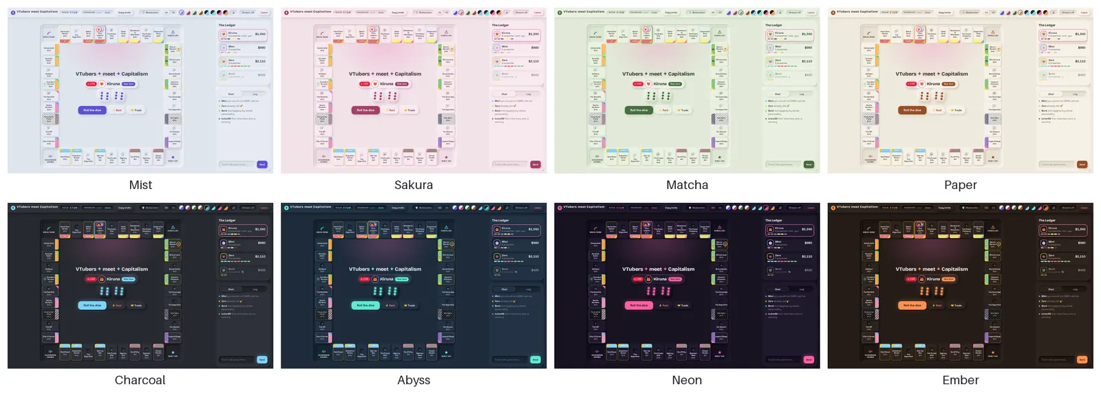 All eight themes